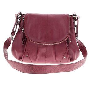 Le Tanneur Ruby Wine Leather Crossbody Shoulder Bag French Designer Luxury